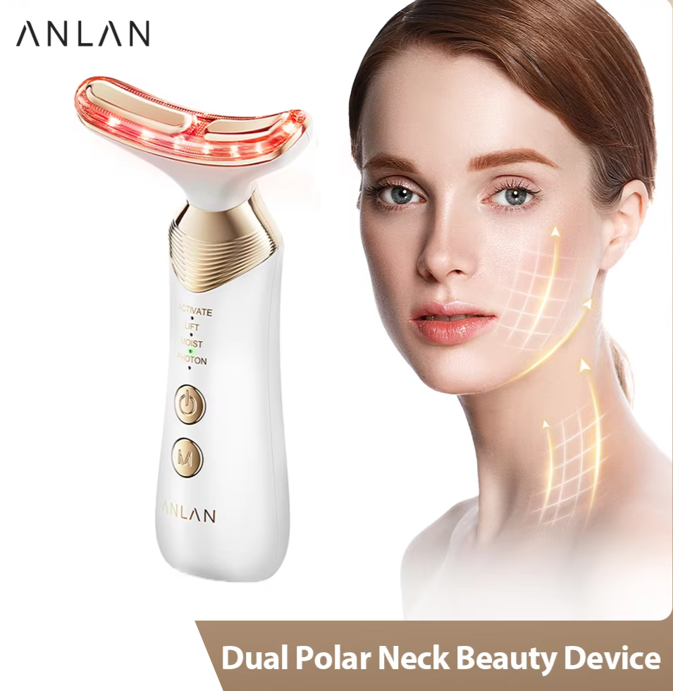 [Best-seller] ANLAN 24K Gold Dual Polar Neck & Face Lifting Device – EMS Anti-Aging Massager