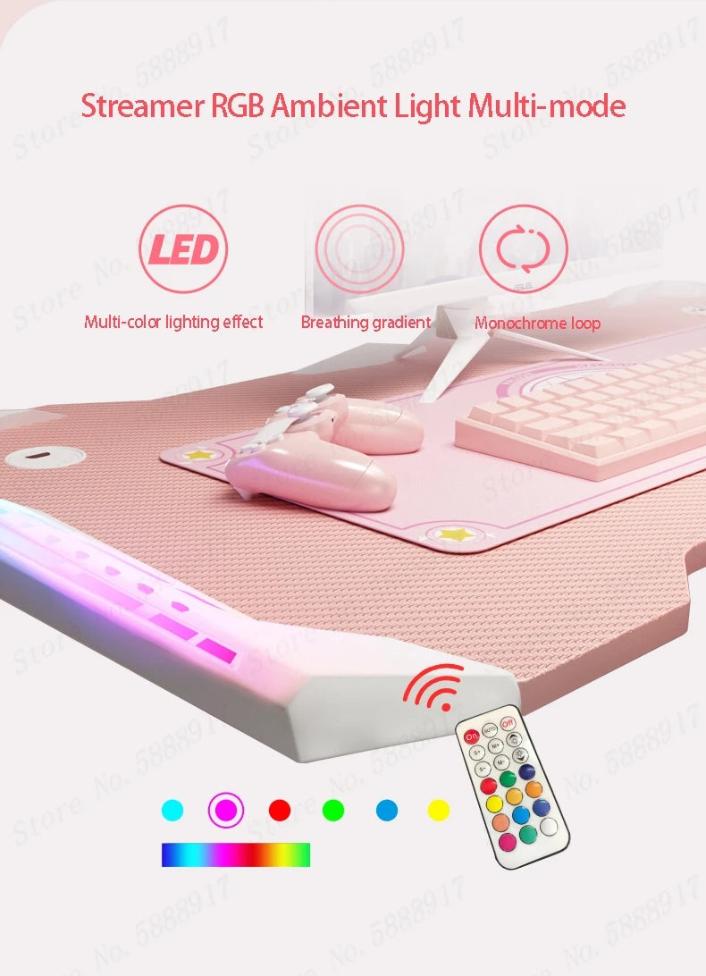 PinkDream Study Gaming Desk – Cute & Stylish Desktop Table 🎮🌸