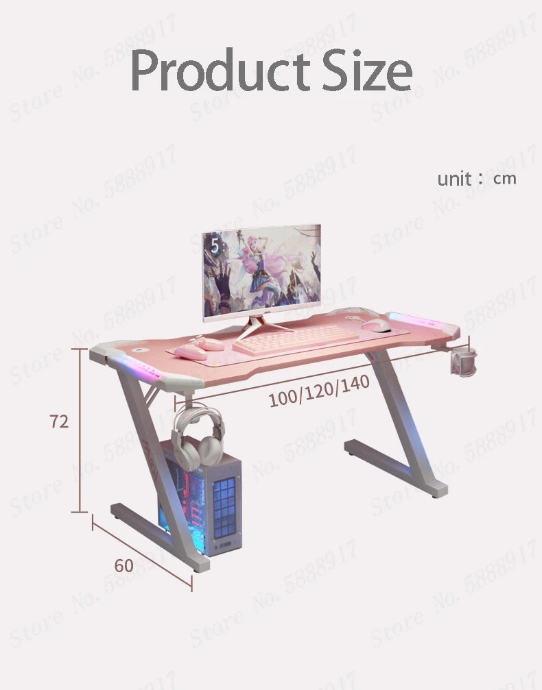 PinkDream Study Gaming Desk – Cute & Stylish Desktop Table 🎮🌸