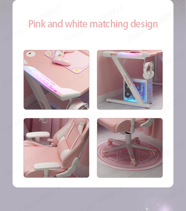 PinkDream Study Gaming Desk – Cute & Stylish Desktop Table 🎮🌸