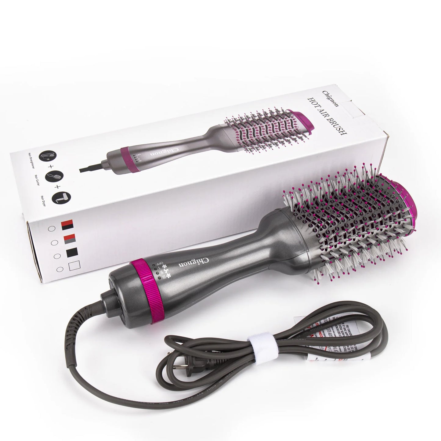 GlowWave 1000W 2-in-1 Rotating Hot Air Brush & Volumizer