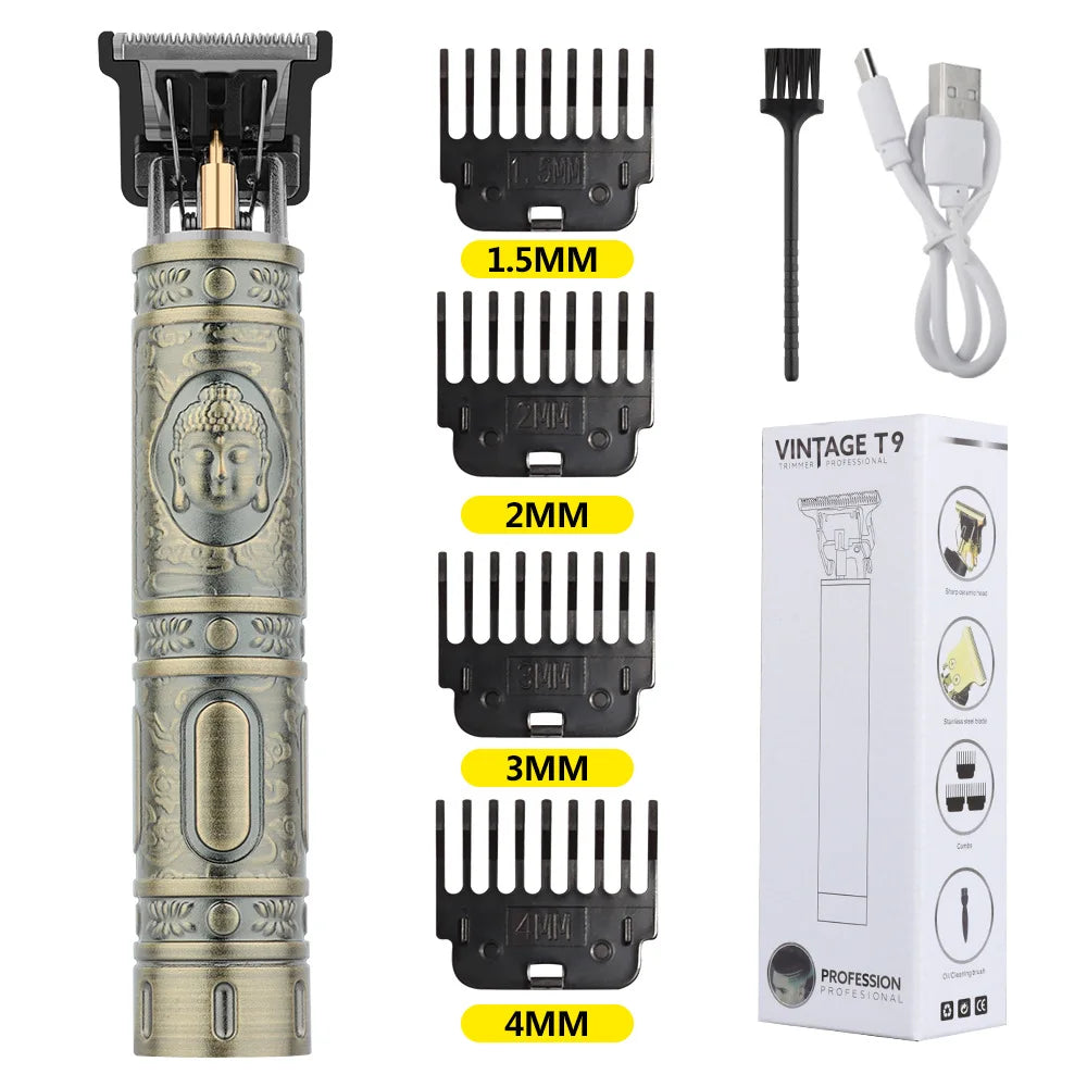 [HOT Trending] Vintage Pro T9 Men's Haircutting & Shaving Set – Electric Trimmer for Sensitive Areas