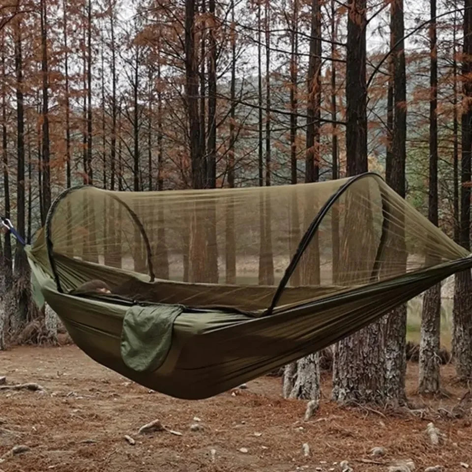 [Best-seller] SkyNest Outdoor Camping Hammock – Lightweight Parachute Hammock with Mosquito Net 🌿🛌