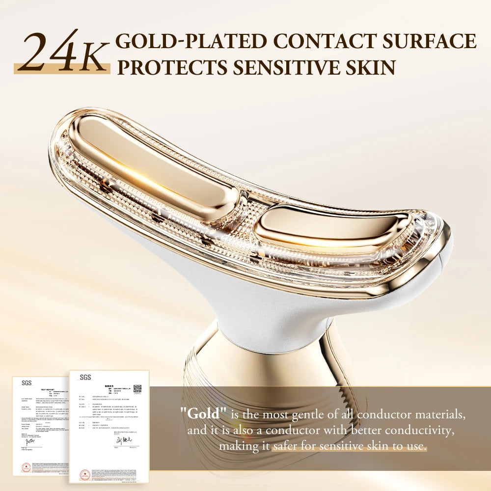 [Best-seller] ANLAN 24K Gold Dual Polar Neck & Face Lifting Device – EMS Anti-Aging Massager