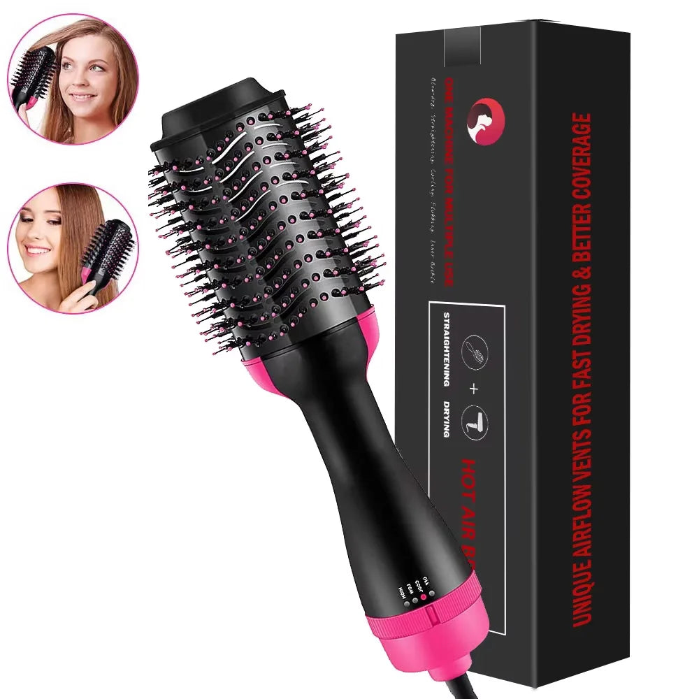 GlowWave 1000W 2-in-1 Rotating Hot Air Brush & Volumizer