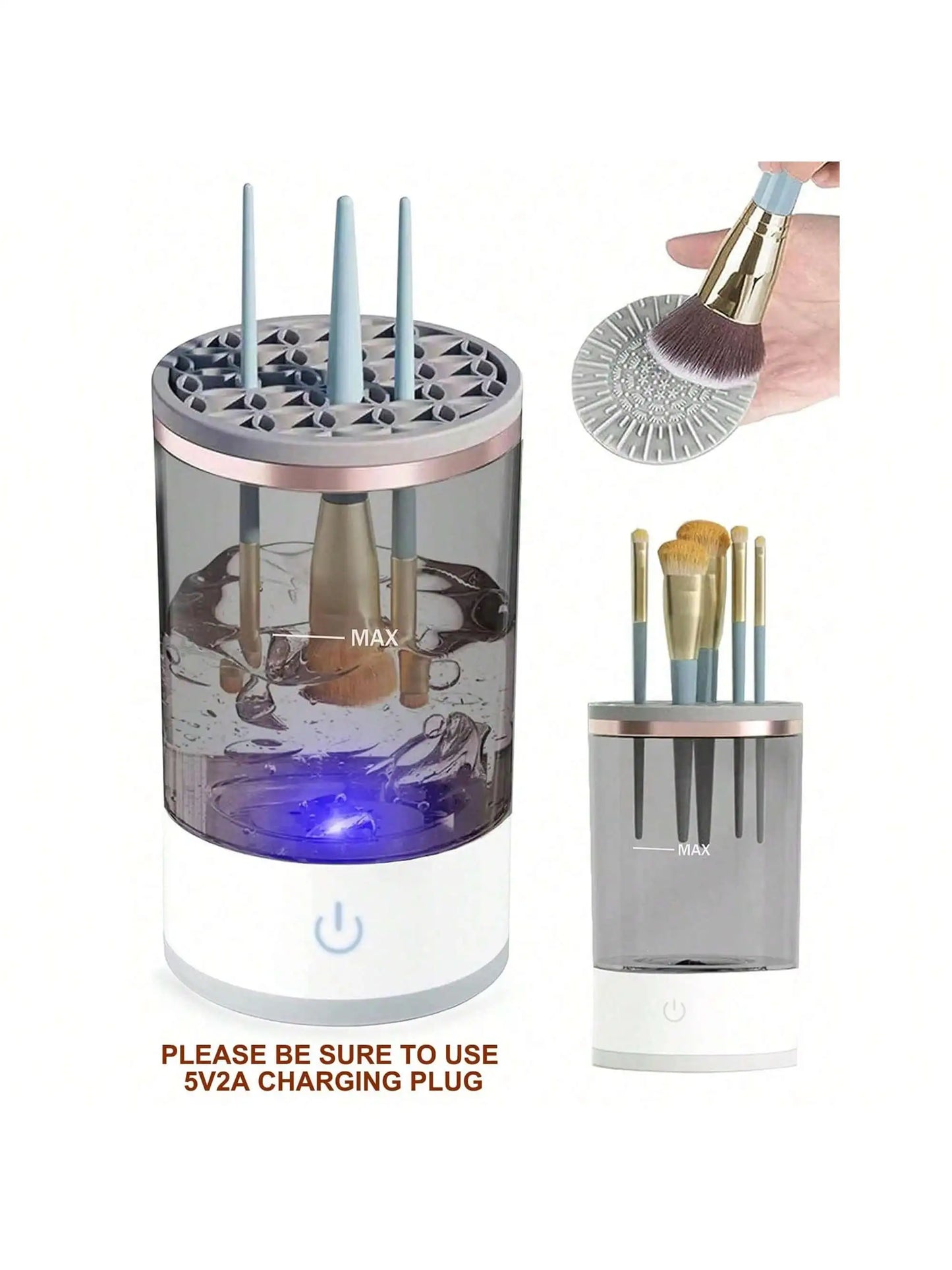 GlowSpin Electric Makeup Brush Cleaner – Quick & Effortless Cleaning!