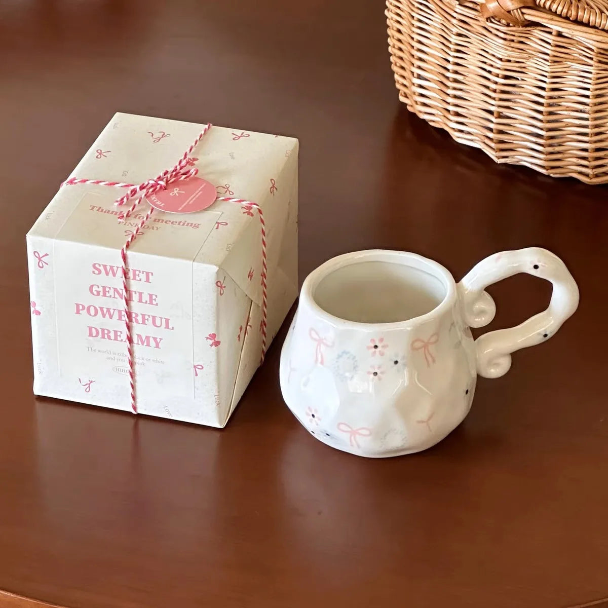 Bow Bliss Handmade Mug with Gift Packaging 🎀☕