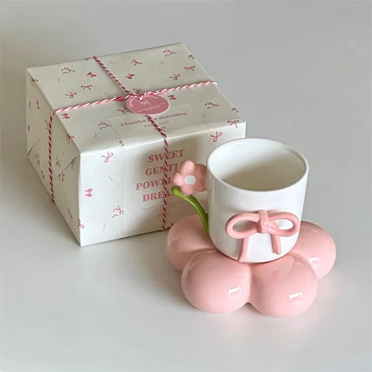 Bow Bliss Handmade Mug with Gift Packaging 🎀☕