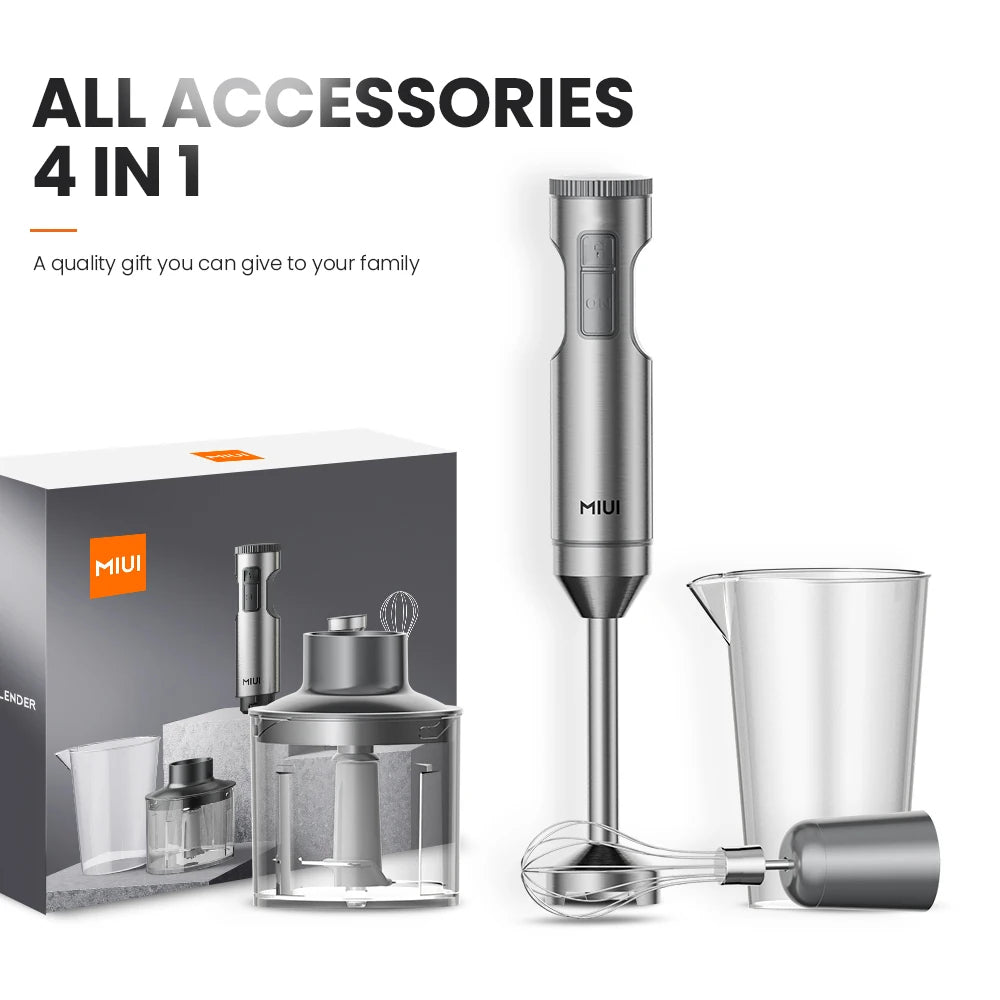 [Only 5 left in stock] MIUI BabySafe 4-in-1 Hand Blender – 1000W Powerful Food Mixer for Healthy Baby Meals 🍲👶