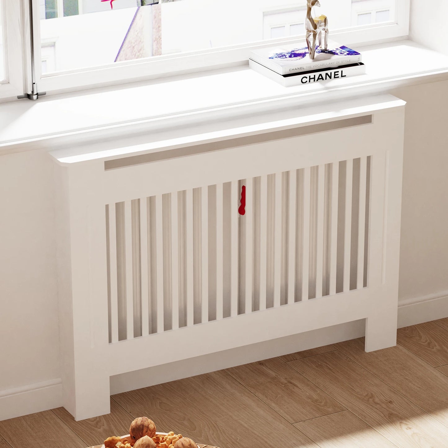 Modern White Radiator Cover – Stylish MDF Wall Cabinet with Grill Design (S/M/L/XL)