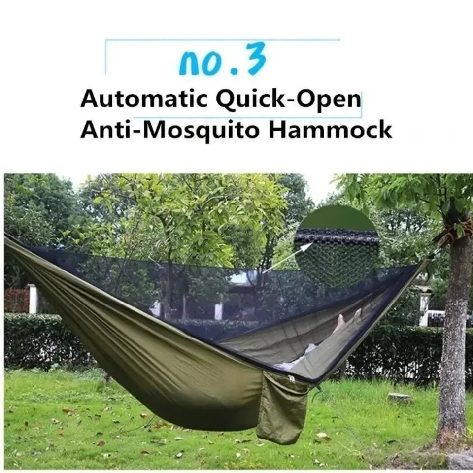 [Best-seller] SkyNest Outdoor Camping Hammock – Lightweight Parachute Hammock with Mosquito Net 🌿🛌