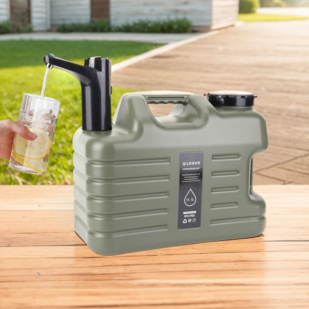 AquaFlow 11L Outdoor Water Tank – Portable Dispenser with Faucet & USB Pump