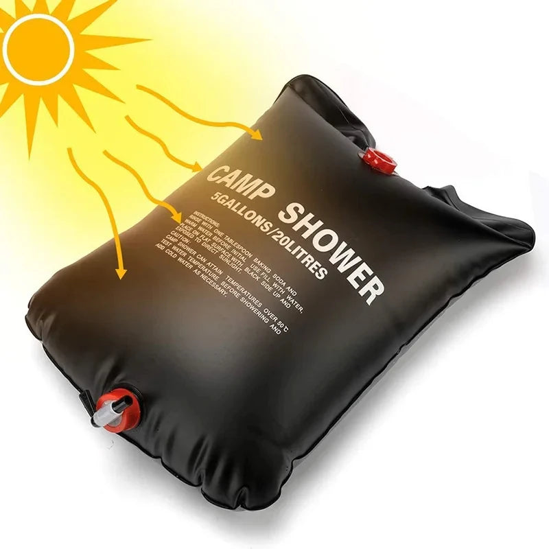 [Only 2 left in stock!] SolarFlow Outdoor Shower Bag – Foldable, Sun-Heated Camping Shower (20L)