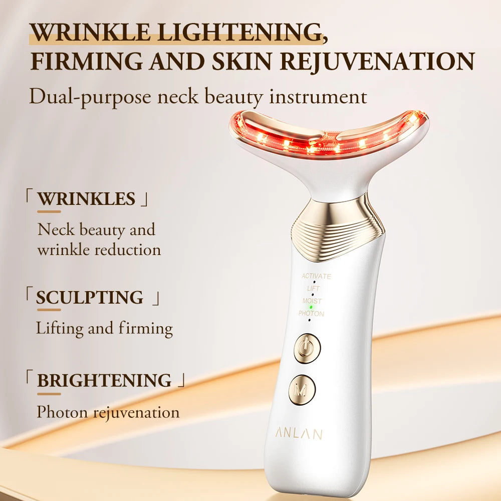 [Best-seller] ANLAN 24K Gold Dual Polar Neck & Face Lifting Device – EMS Anti-Aging Massager