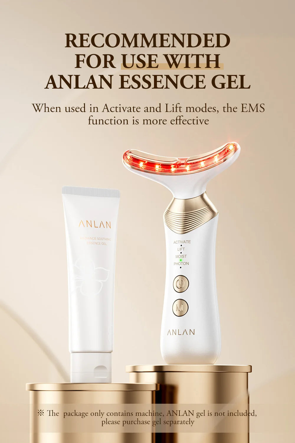 [Best-seller] ANLAN 24K Gold Dual Polar Neck & Face Lifting Device – EMS Anti-Aging Massager