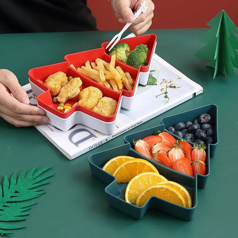 Festive Christmas Tree Snack Tray – Holiday Candy & Nut Serving Dis