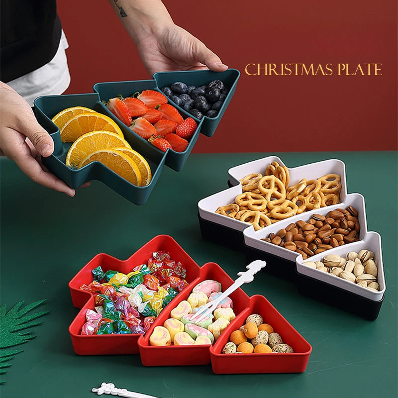 Festive Christmas Tree Snack Tray – Holiday Candy & Nut Serving Dis