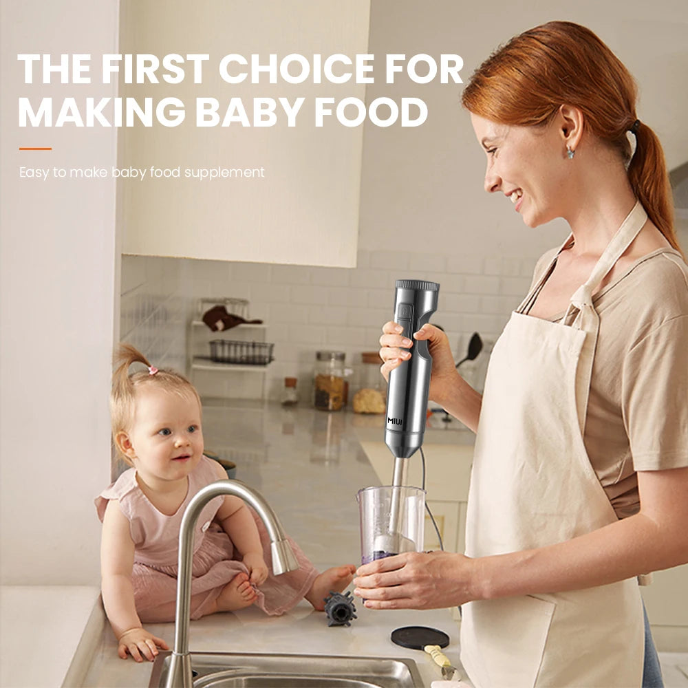 [Only 5 left in stock] MIUI BabySafe 4-in-1 Hand Blender – 1000W Powerful Food Mixer for Healthy Baby Meals 🍲👶