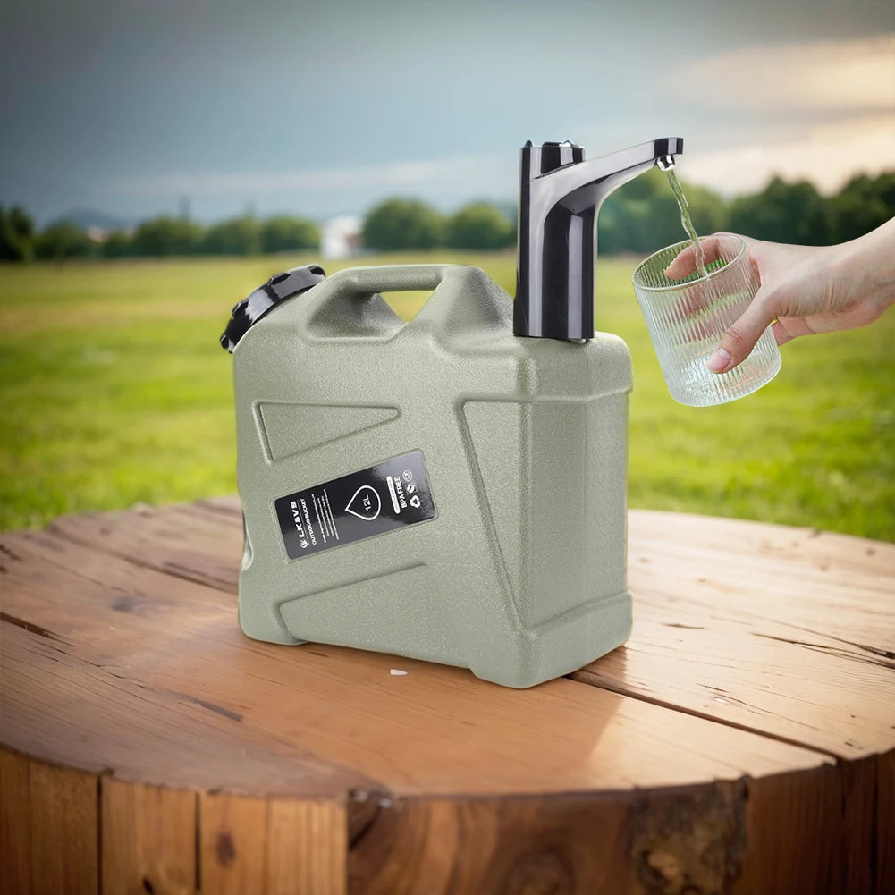 AquaFlow 11L Outdoor Water Tank – Portable Dispenser with Faucet & USB Pump