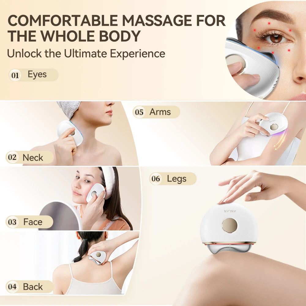 [Best-seller] ANLAN 3-in-1 Electric Gua Sha Massager – EMS Face & Body Sculpting Tool