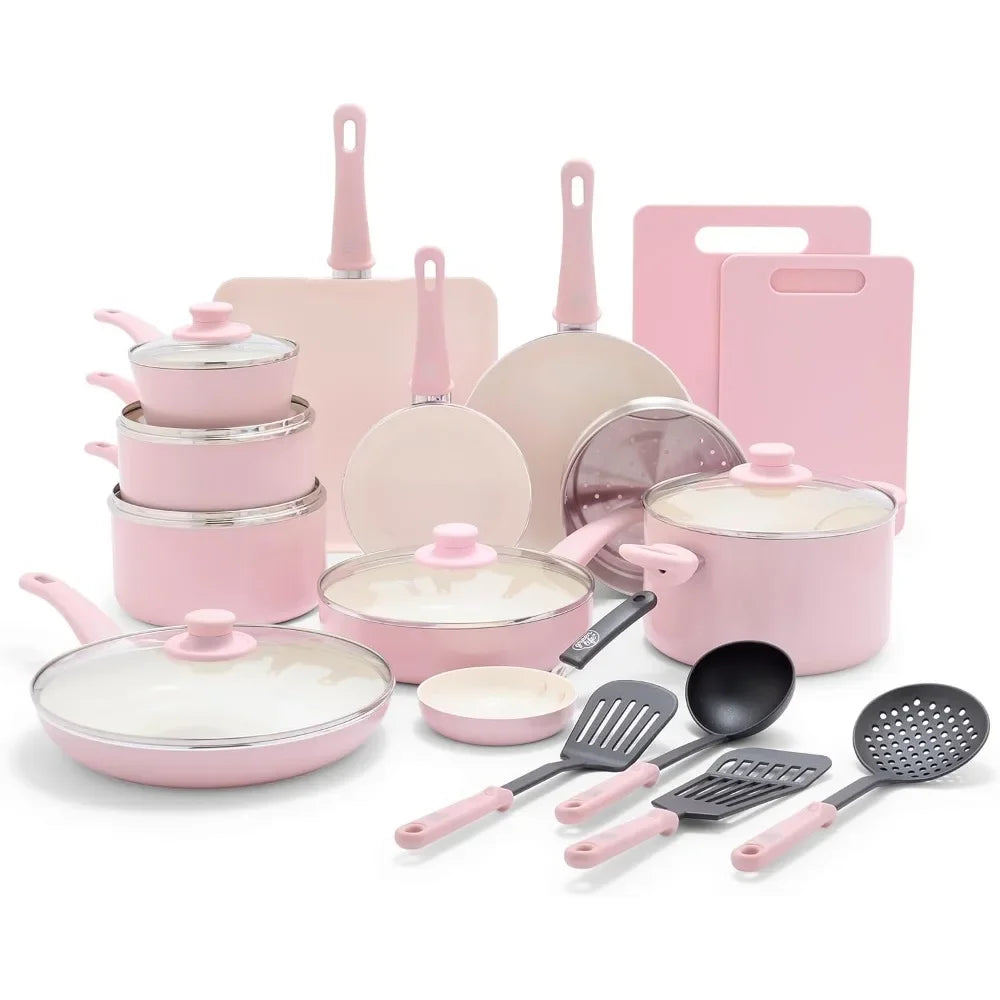 Soft Grip 23-Piece Ceramic Nonstick Cookware Set – Pots, Pans & Utensils