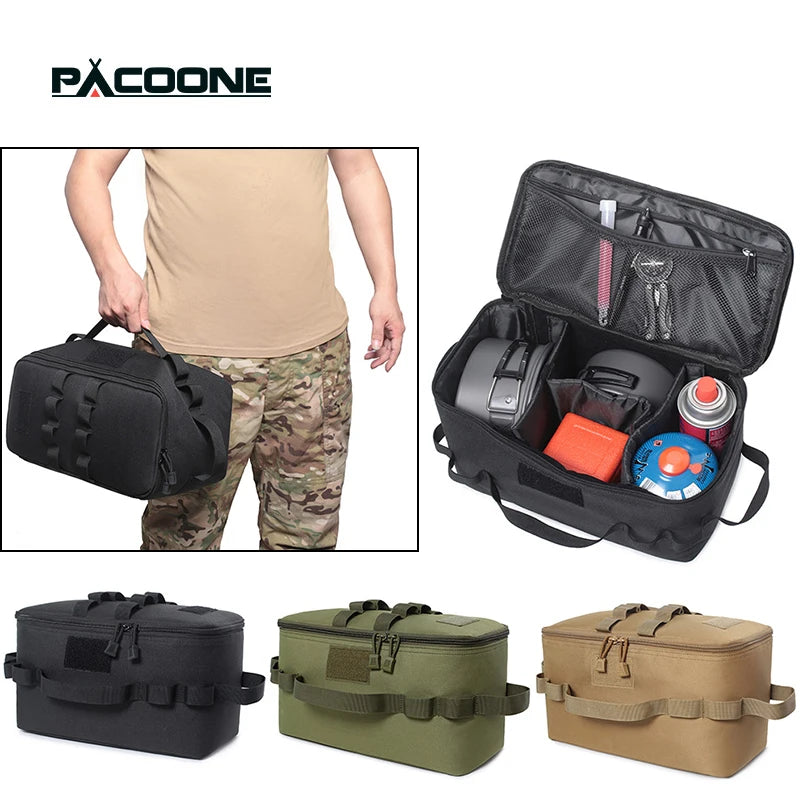 PACOONE AdventureGear Camping Storage Bag – Large-Capacity Gas Tank & Cookware Organizer