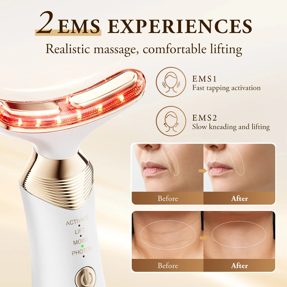 [Best-seller] ANLAN 24K Gold Dual Polar Neck & Face Lifting Device – EMS Anti-Aging Massager