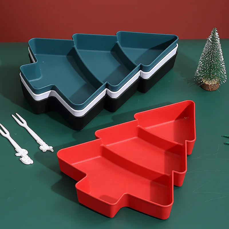 Festive Christmas Tree Snack Tray – Holiday Candy & Nut Serving Dis